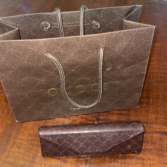 Authentic Gucci Glasses Case Gucci Soft Sunglass Case in Bronze - Speert International main image 4